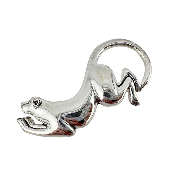 3” MJ Silver Tone Chrome Finish Crouching Panther Cat Converter Brooch Pendant - Picture 1 of 4